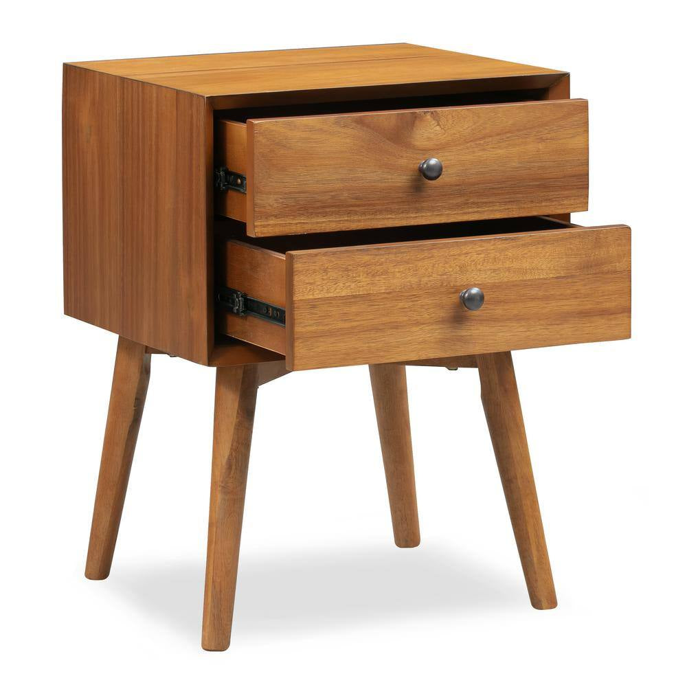 Durable Bedroom 2-Drawer Nightstand