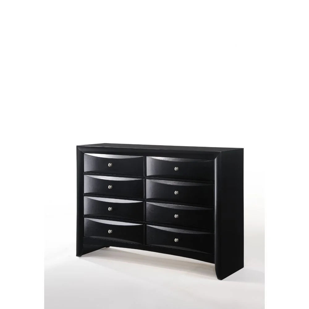 Modern 5-Piece Black Wood King Bedroom Set