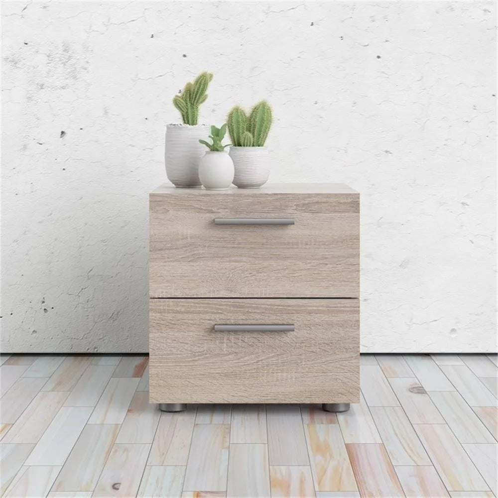 Truffle Finish 4-Piece Bedroom Set with 8-Drawer Dresser, 4-Drawer Chest, and Two 2-Drawer Nightstands
