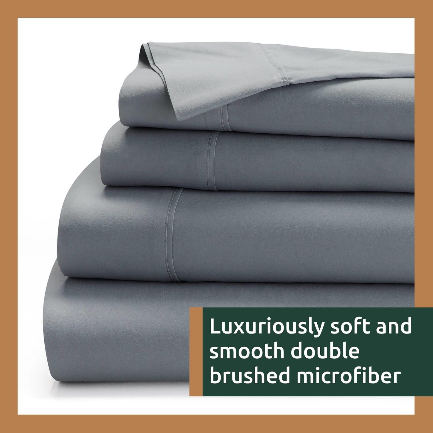 Premium Microfiber Sheet Set - Split California King, Gray