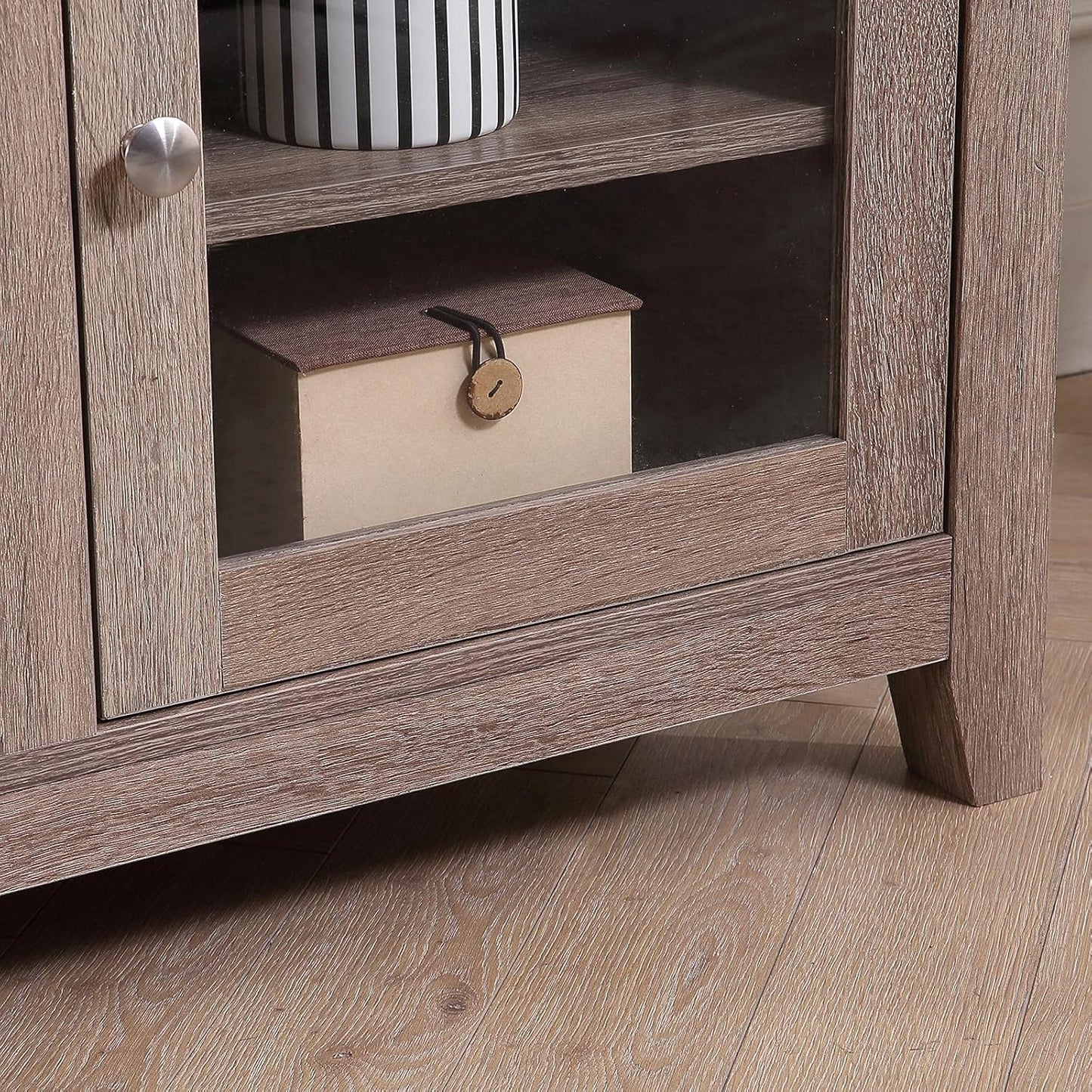 Modern Wood TV Stand and Entertainment Center with Storage for TVs up to 65
