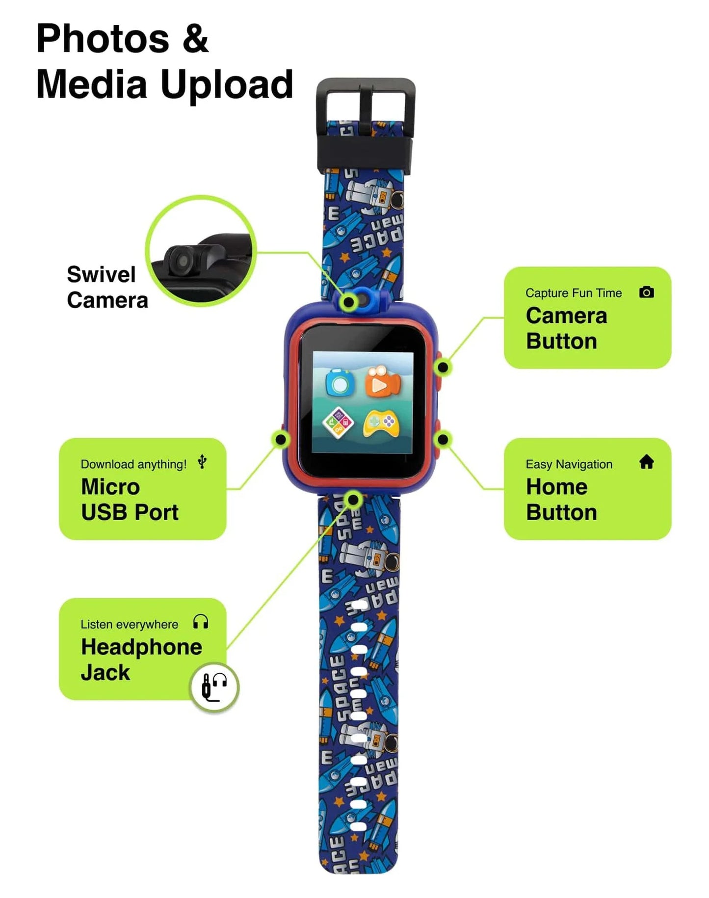 Boys Earbuds and Smartwatch Set - Blue Space Model 900148M-40-032