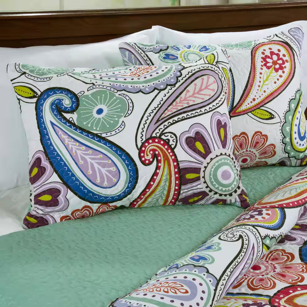 Lizzie 3-Piece Green King Quilt Set