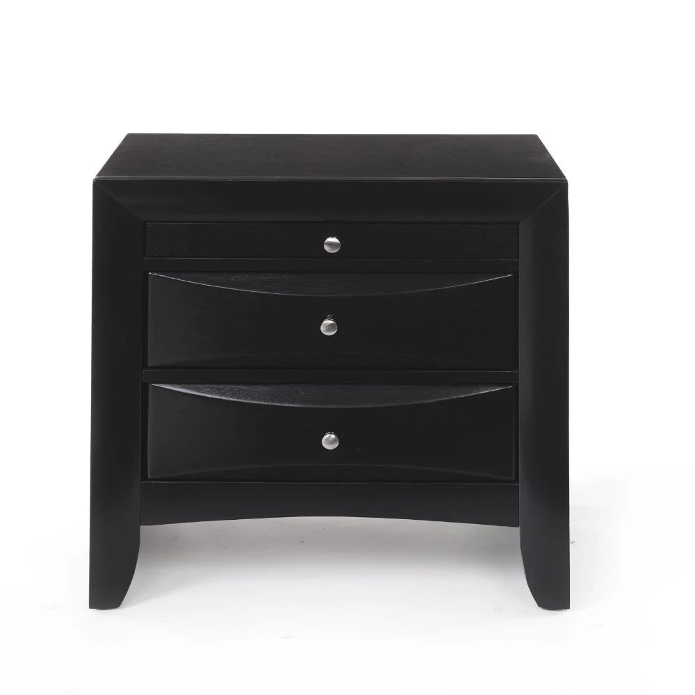 Modern 5-Piece Black Wood King Bedroom Set