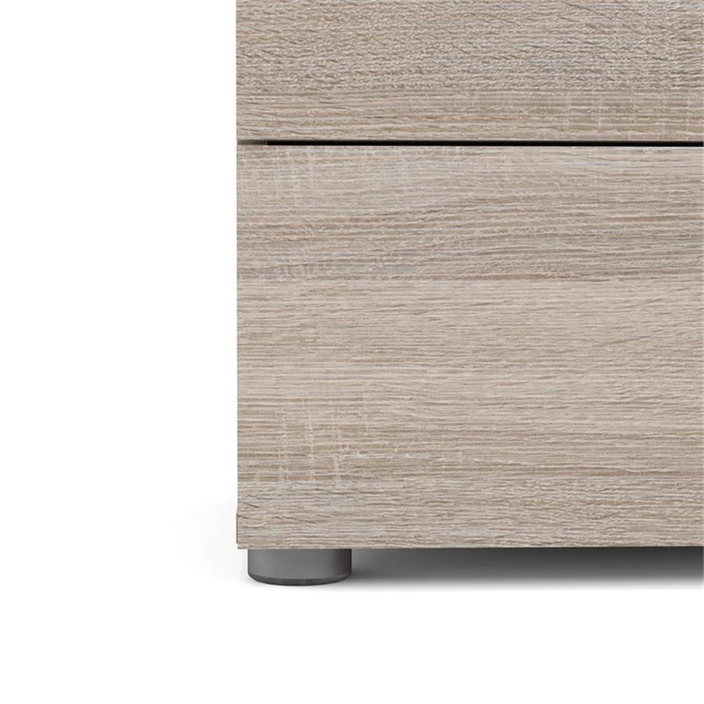 Truffle Finish 4-Piece Bedroom Set with 8-Drawer Dresser, 4-Drawer Chest, and Two 2-Drawer Nightstands
