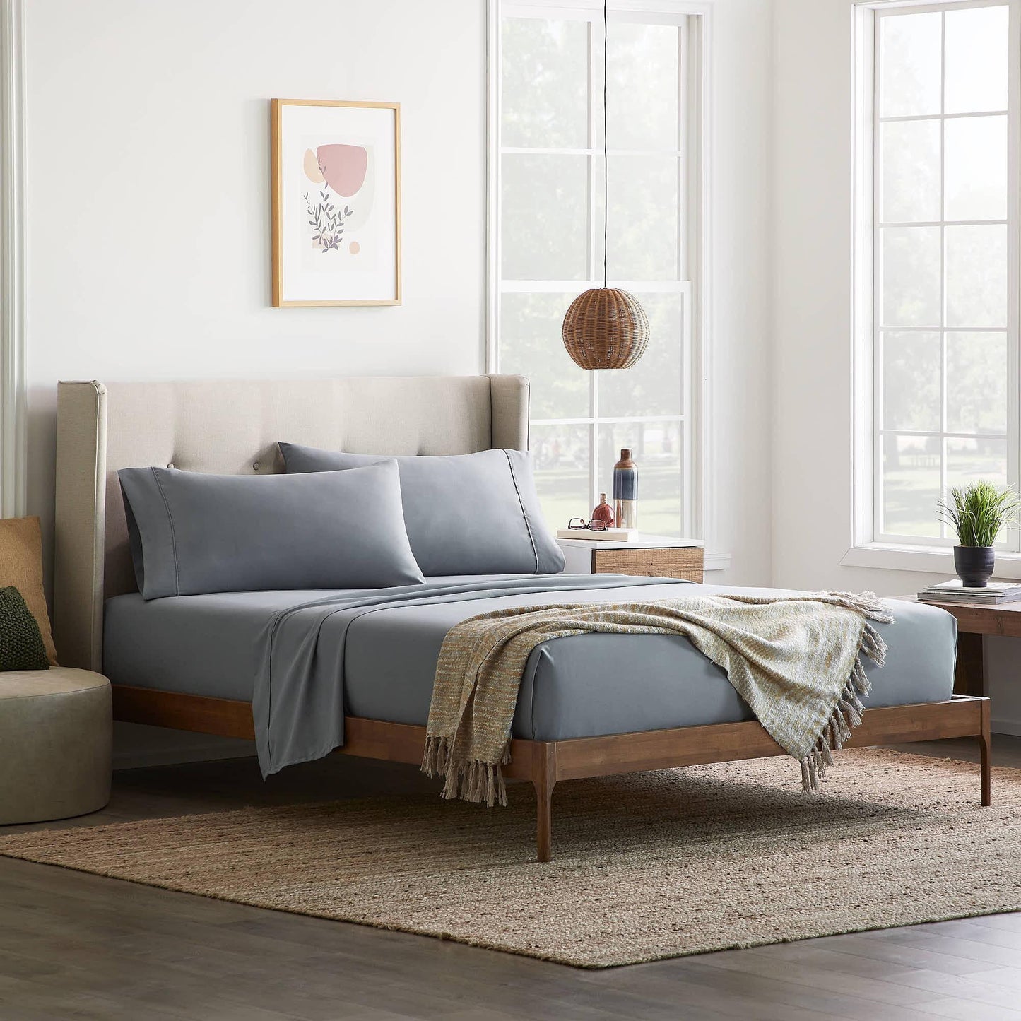 Premium Microfiber Sheet Set - Split California King, Gray