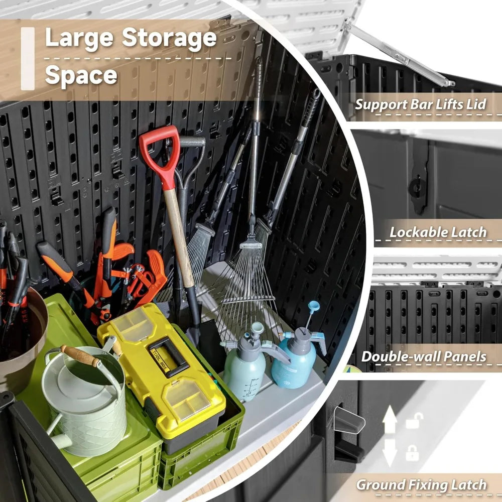 Double Locks Waterproof 34 Cu Ft Outdoor Storage Cabinet