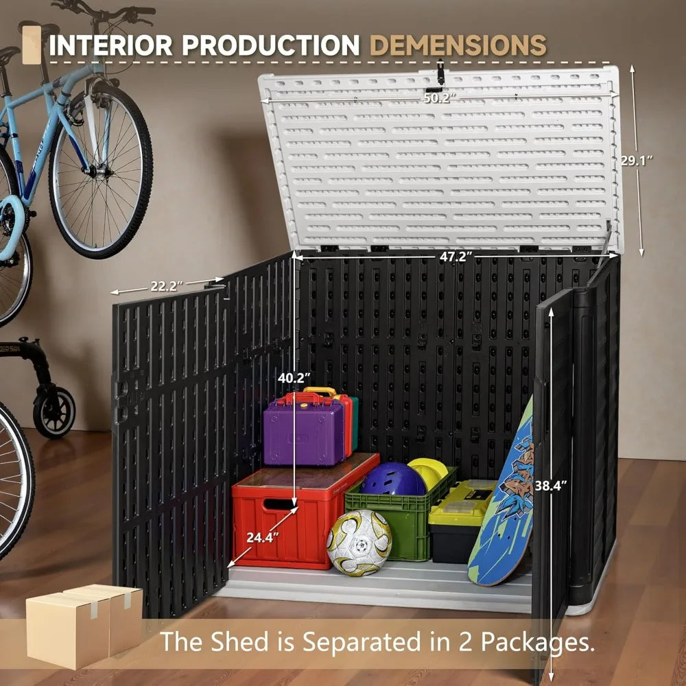 Double Locks Waterproof 34 Cu Ft Outdoor Storage Cabinet