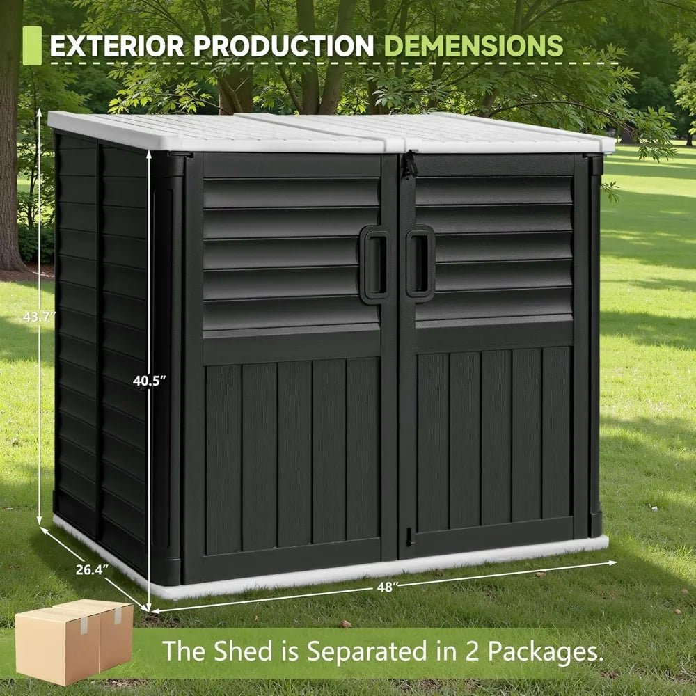 Double Locks Waterproof 34 Cu Ft Outdoor Storage Cabinet