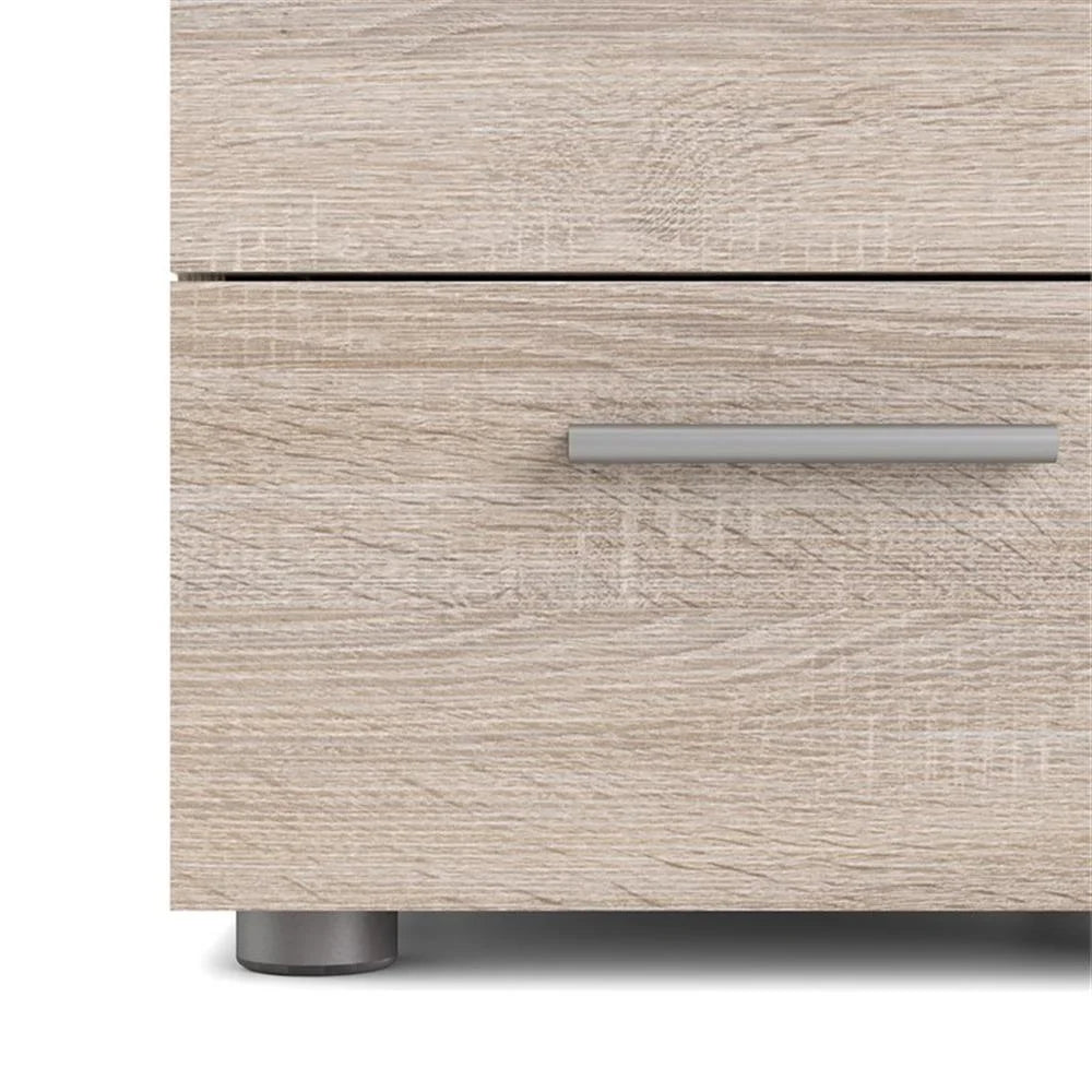 Truffle Finish 4-Piece Bedroom Set with 8-Drawer Dresser, 4-Drawer Chest, and Two 2-Drawer Nightstands