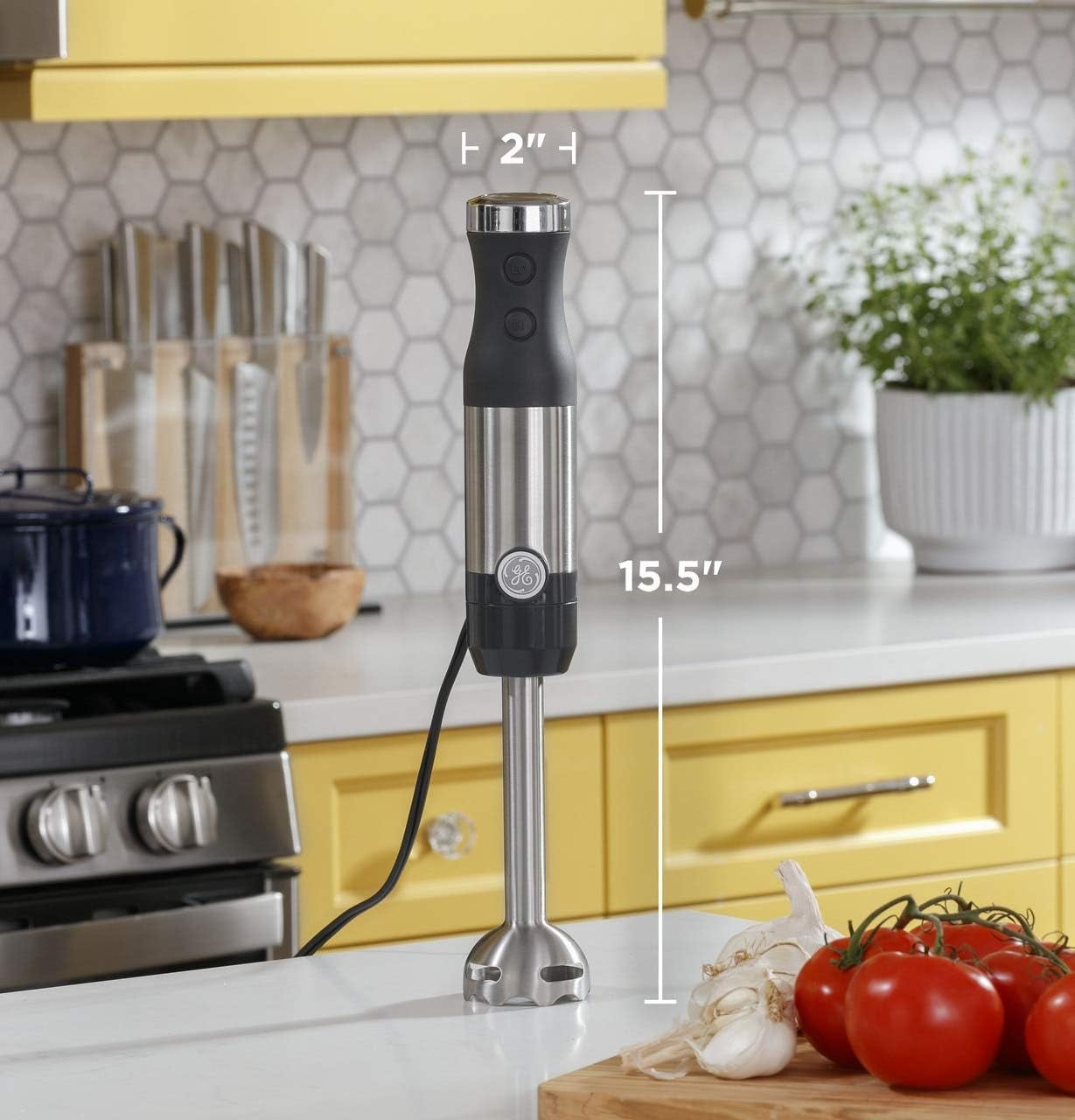Professional Immersion Blender | Versatile Handheld Blender for Shakes, Smoothies, Baby Food & More | Includes Whisk and Blending Jar | 2-Speed Settings | Interchanable Attachments for Effortless Cleaning | 500 Watts | Durable Stainless Steel Construction