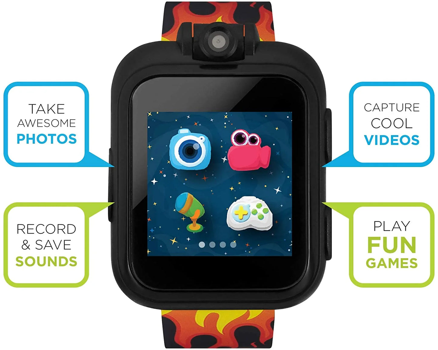Boys Earbuds and Smartwatch Set - Flames Design 900220M-40-BLT