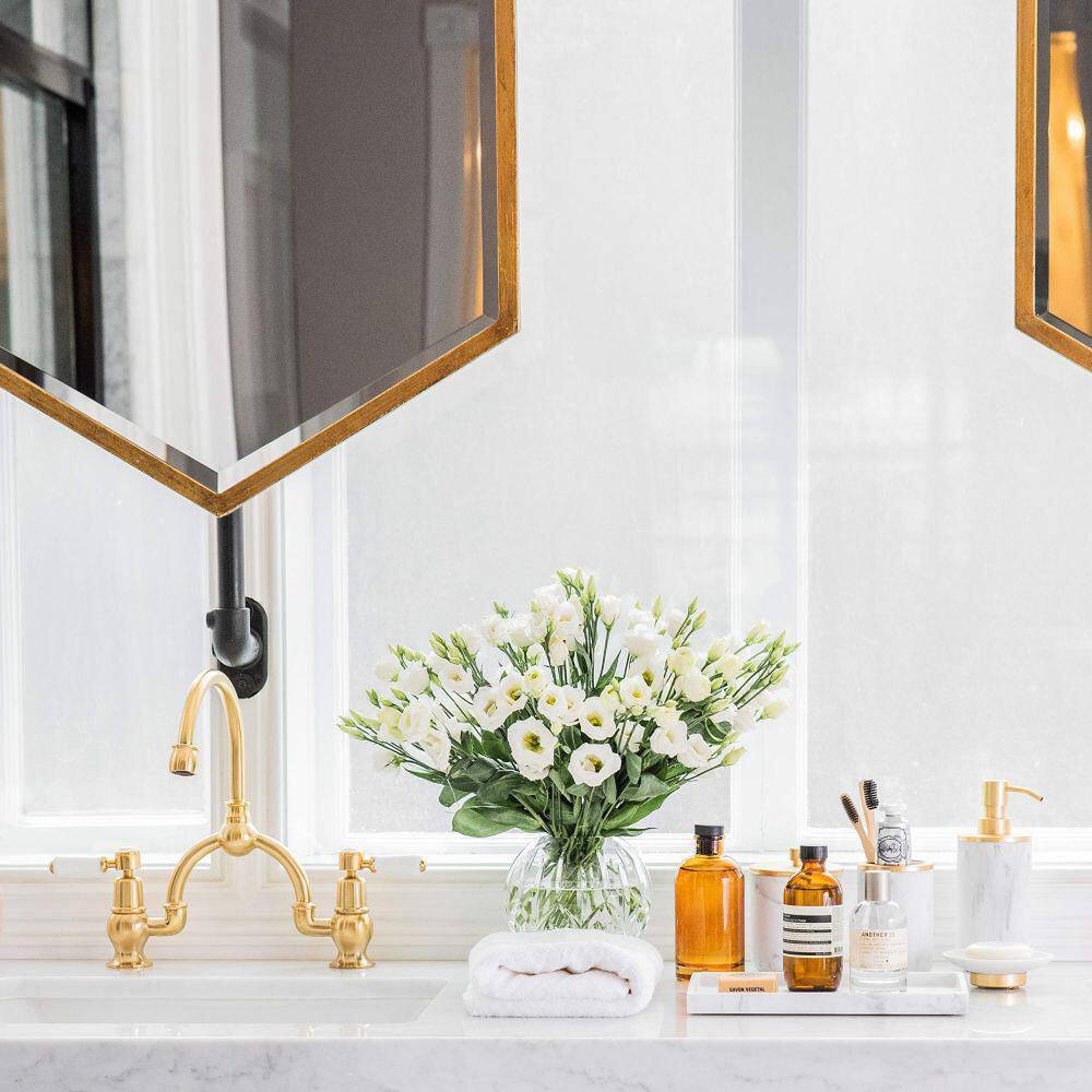 5-Piece Antique Brass Vanity Accessory Set