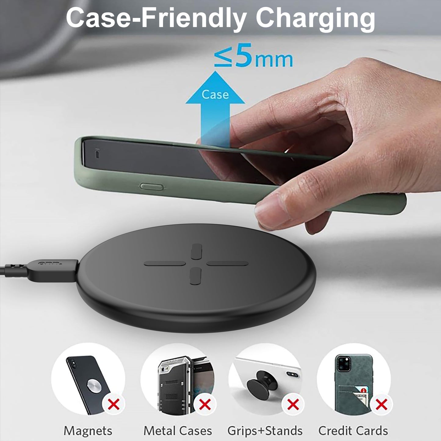 . Wireless Charging Pad, 7.5W/10W, Black