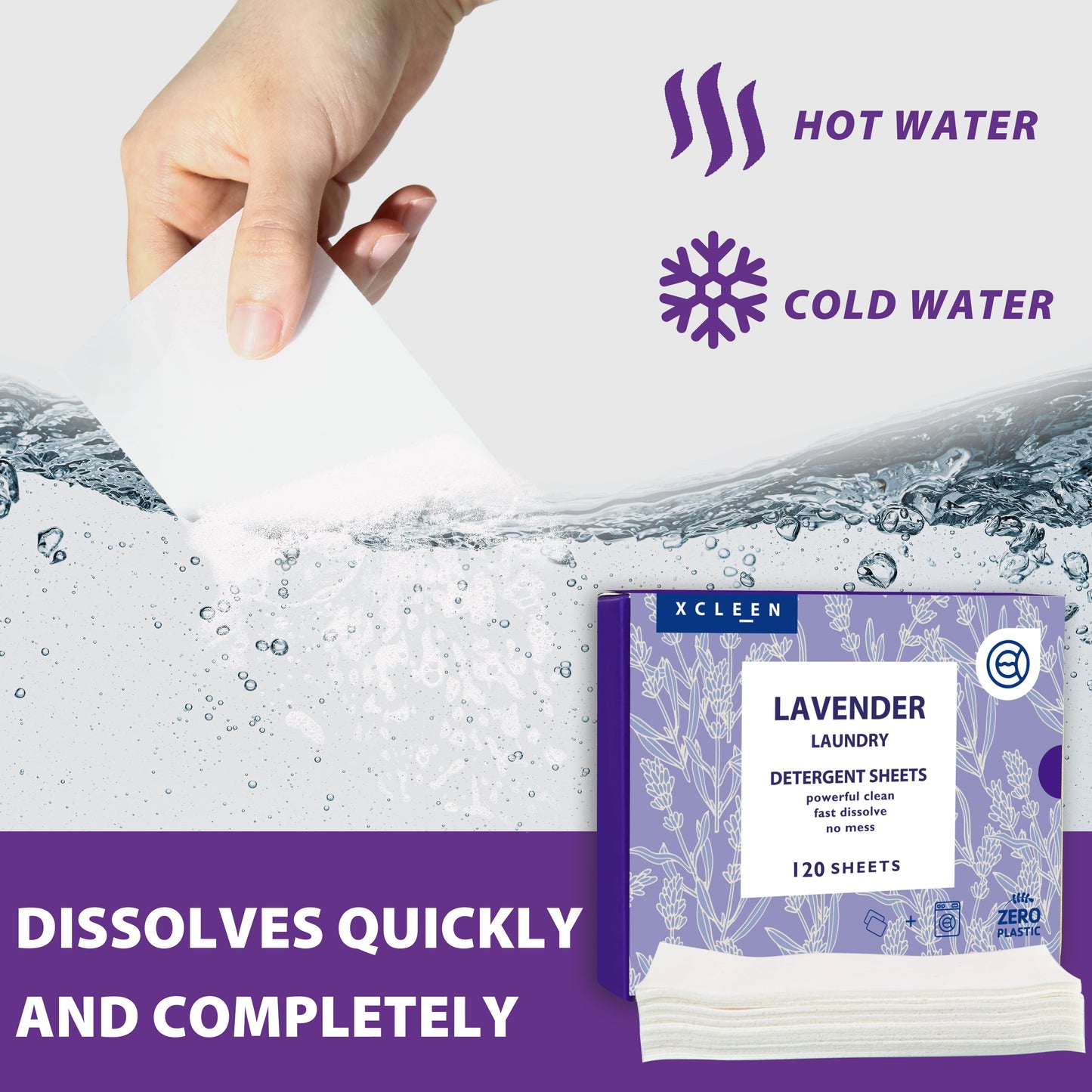 Lavender Scented Laundry Detergent Sheets - Eco-Friendly Travel Strips for 120 Loads