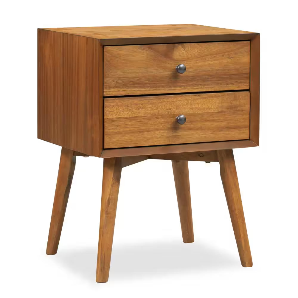 Durable Bedroom 2-Drawer Nightstand
