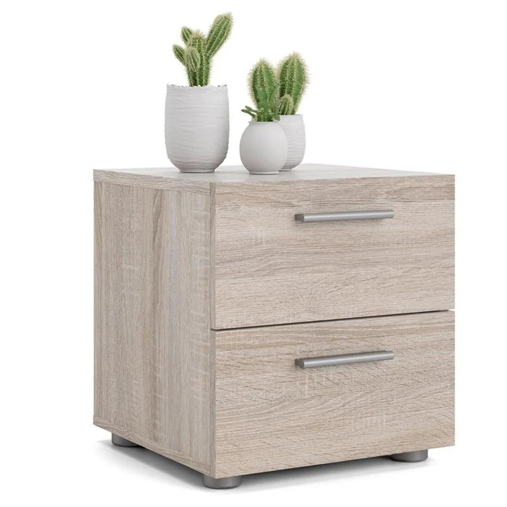 Truffle Finish 4-Piece Bedroom Set with 8-Drawer Dresser, 4-Drawer Chest, and Two 2-Drawer Nightstands