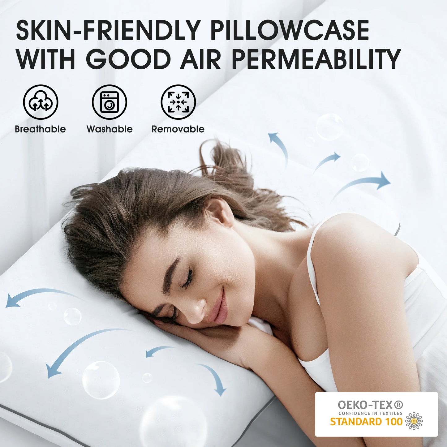Standard Size Cooling Gel Memory Foam Pillow for Neck Support, 25" x 16