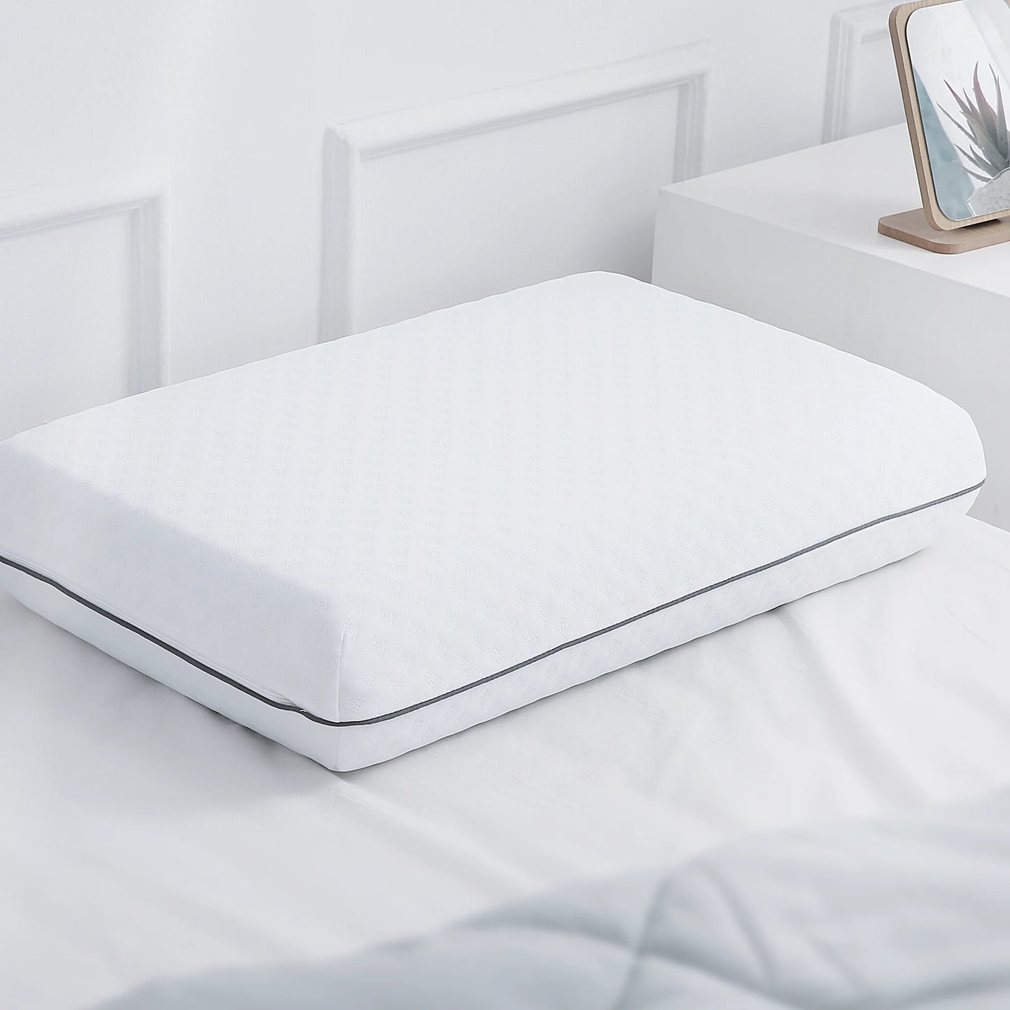 Standard Size Cooling Gel Memory Foam Pillow for Neck Support, 25" x 16