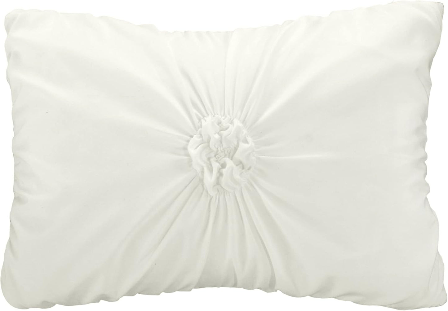 Halpert King Size 6-Piece White Bed in a Bag Comforter Set with Pintuck Pinch Pleat Microfiber Bedding, Including Shams, Bed Skirt, Flat & Fitted Sheets, Pillowcases, and Decorative Pillows