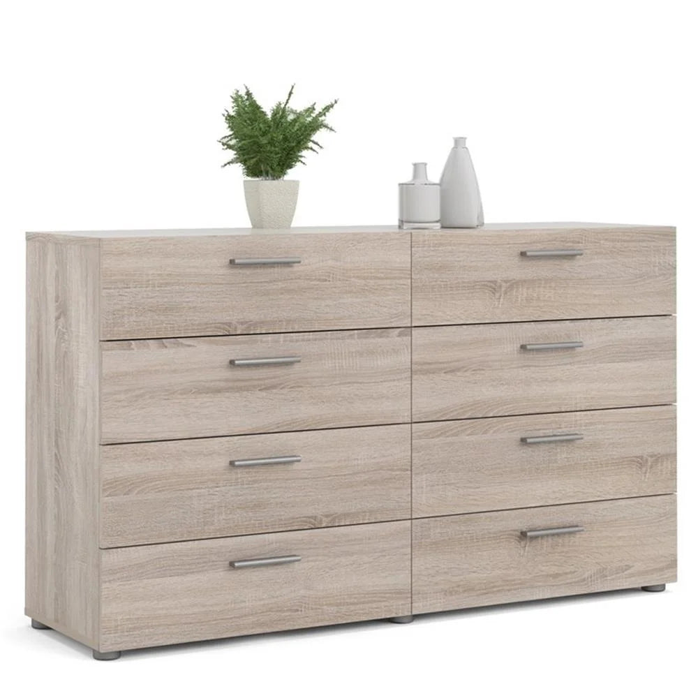 Truffle Finish 4-Piece Bedroom Set with 8-Drawer Dresser, 4-Drawer Chest, and Two 2-Drawer Nightstands