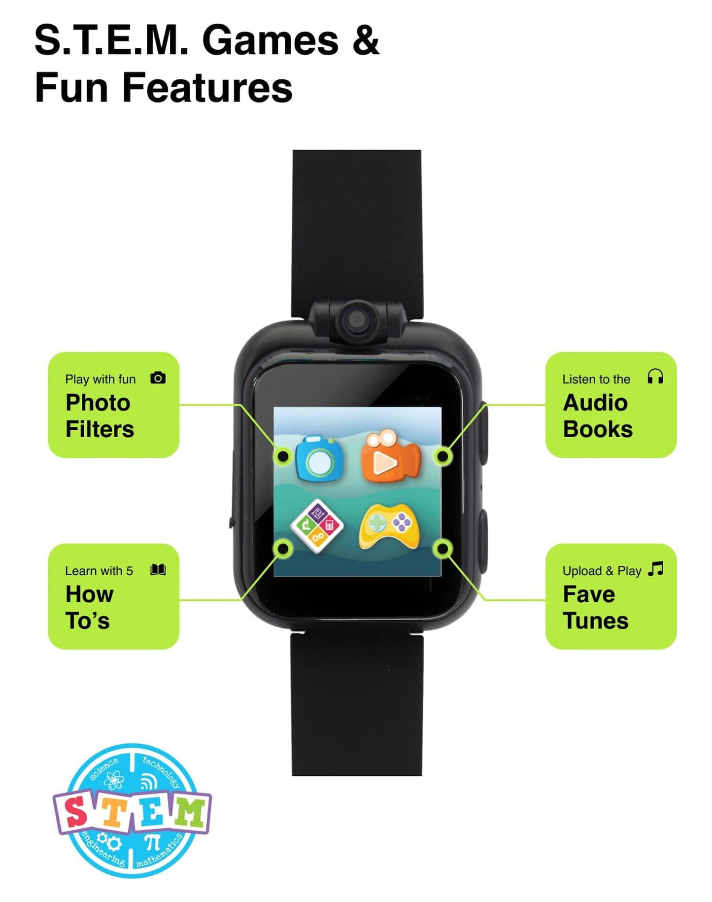 Boys Earbuds and Smartwatch Set - Black Model 900224M-40-003