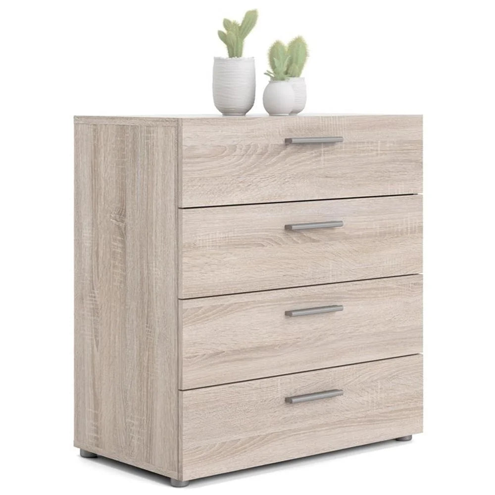 Truffle Finish 4-Piece Bedroom Set with 8-Drawer Dresser, 4-Drawer Chest, and Two 2-Drawer Nightstands