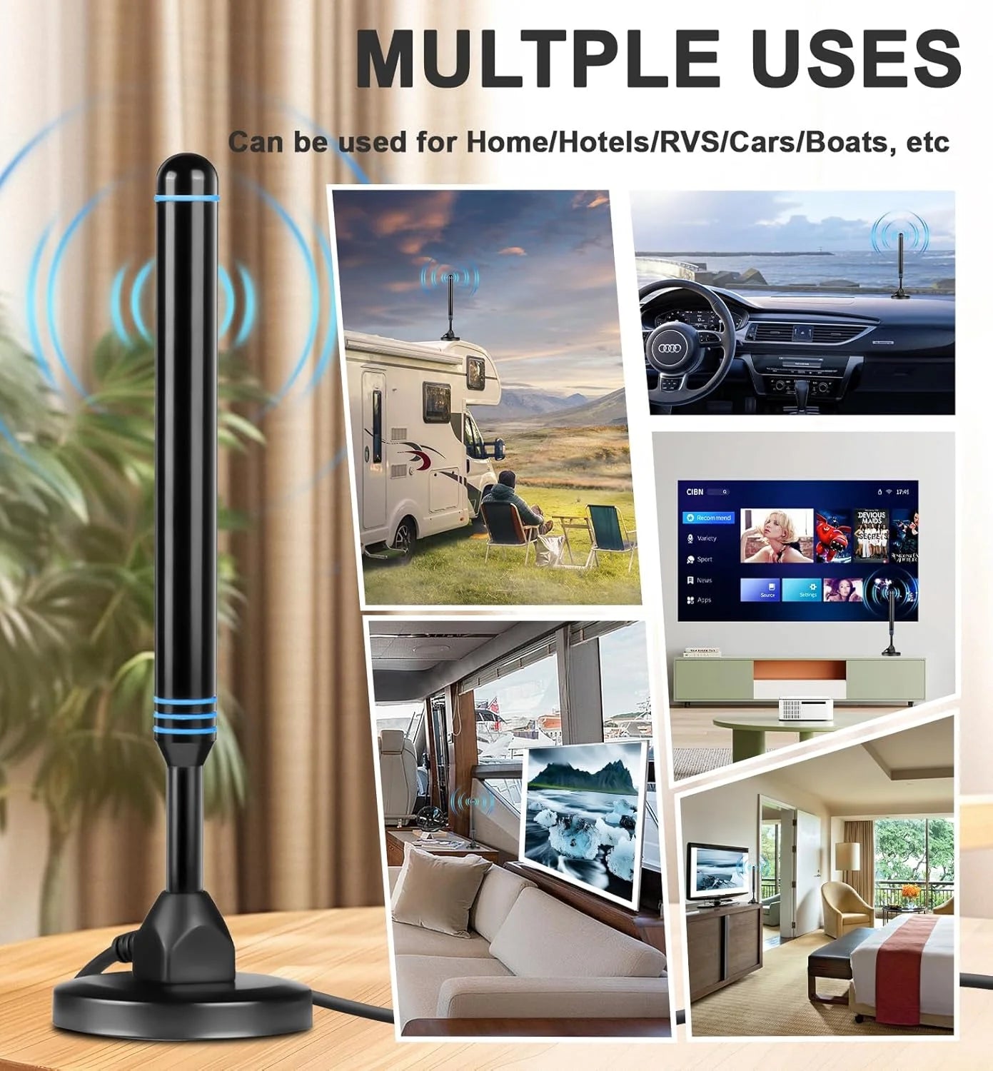 Indoor HD Amplified TV Antennas for Free Channels