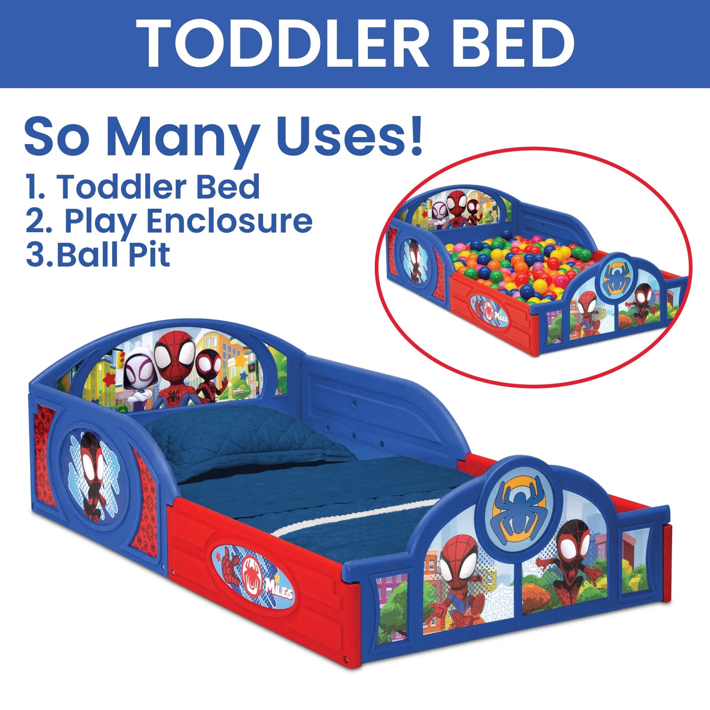 Spidey and His Amazing Friends 3-Piece Toddler Bedroom Set in Blue