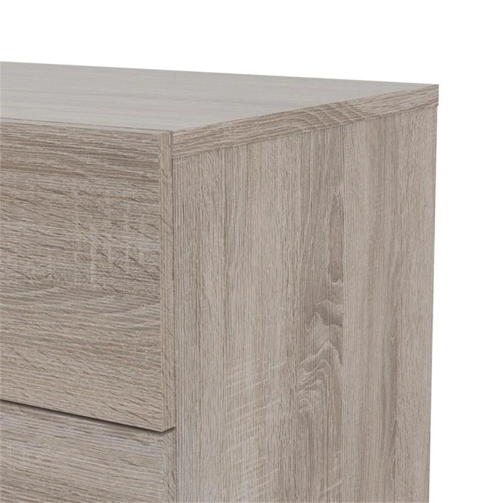 Truffle Finish 4-Piece Bedroom Set with 8-Drawer Dresser, 4-Drawer Chest, and Two 2-Drawer Nightstands