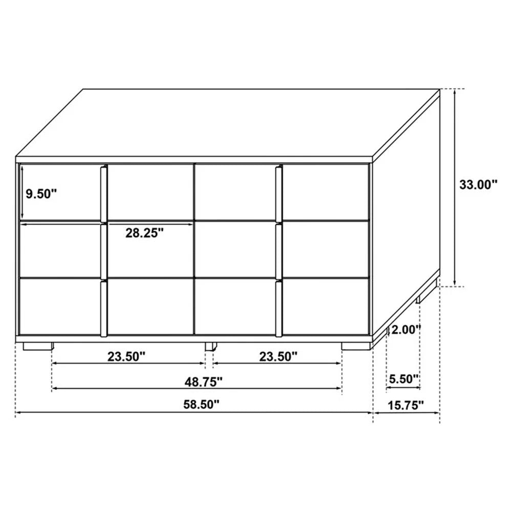 Contemporary 4-Piece Queen Bedroom Set in White and Gold by