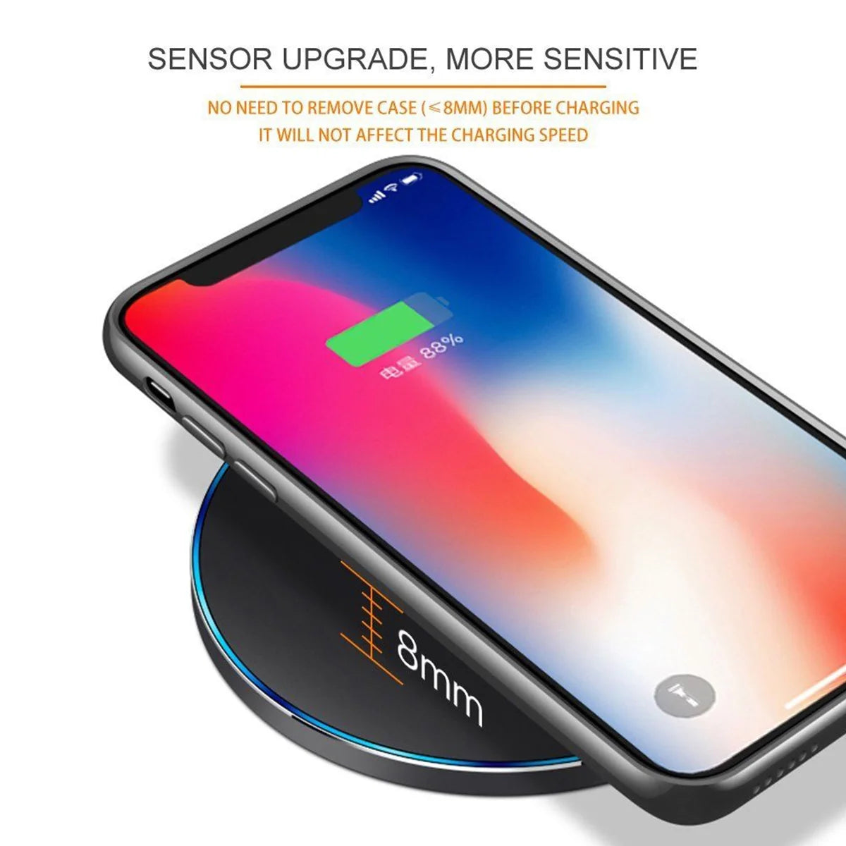 Qi-Certified 10W Fast Wireless Charging Pad for iPhone and Android Devices