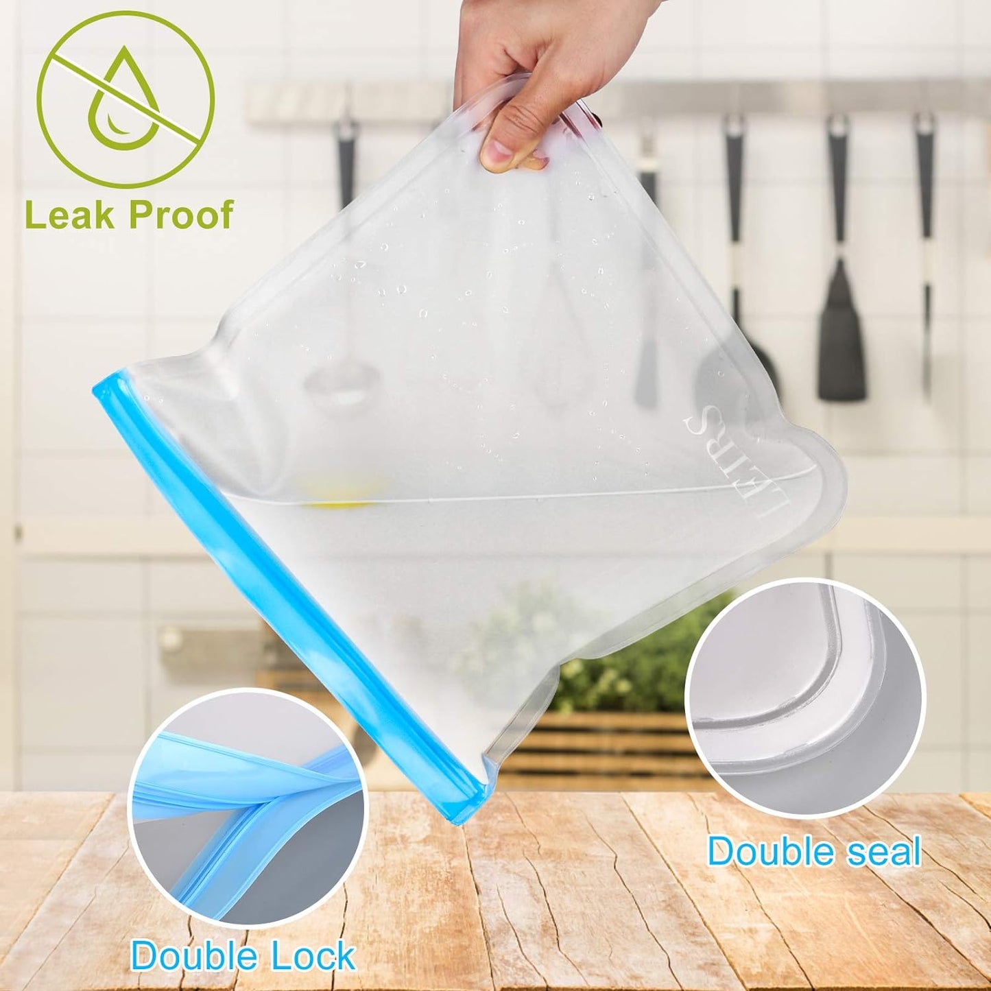 Premium Dishwasher-Safe Reusable Storage Bags - 10 Pack, Extra Thick Leakproof Silicone Freezer and Lunch Bags, BPA-Free for Food Storage, Marinating Meat, Fruits, Cereals, Sandwiches, and Snacks