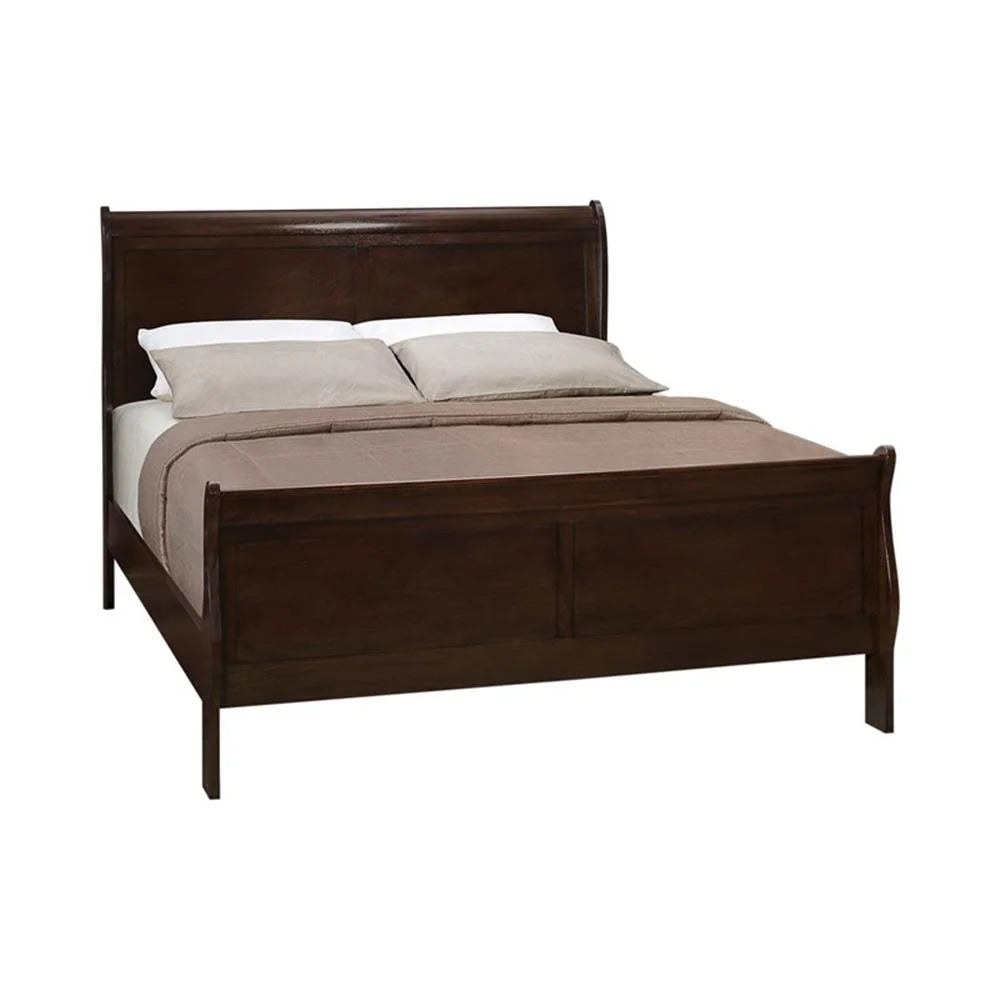 Louis Philippe High Headboard Panel Bedroom Set