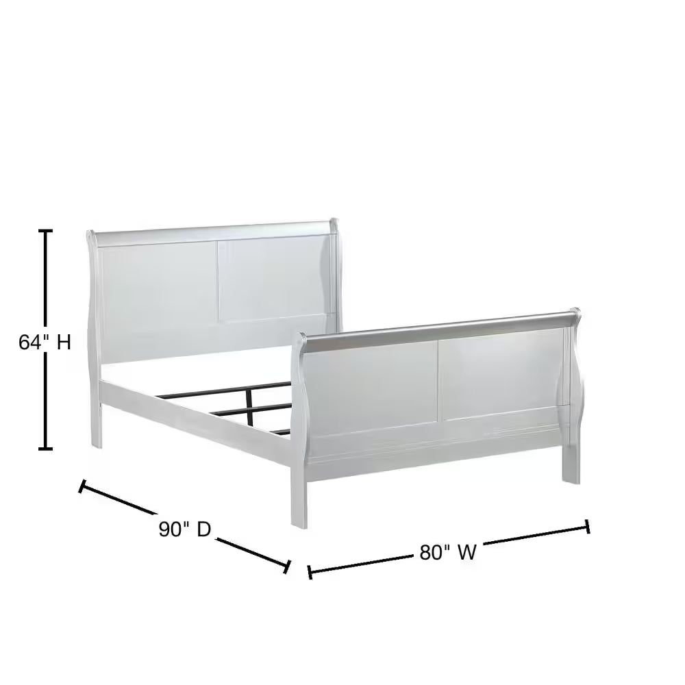 Louis Philippe III Platinum Eastern King Bed
