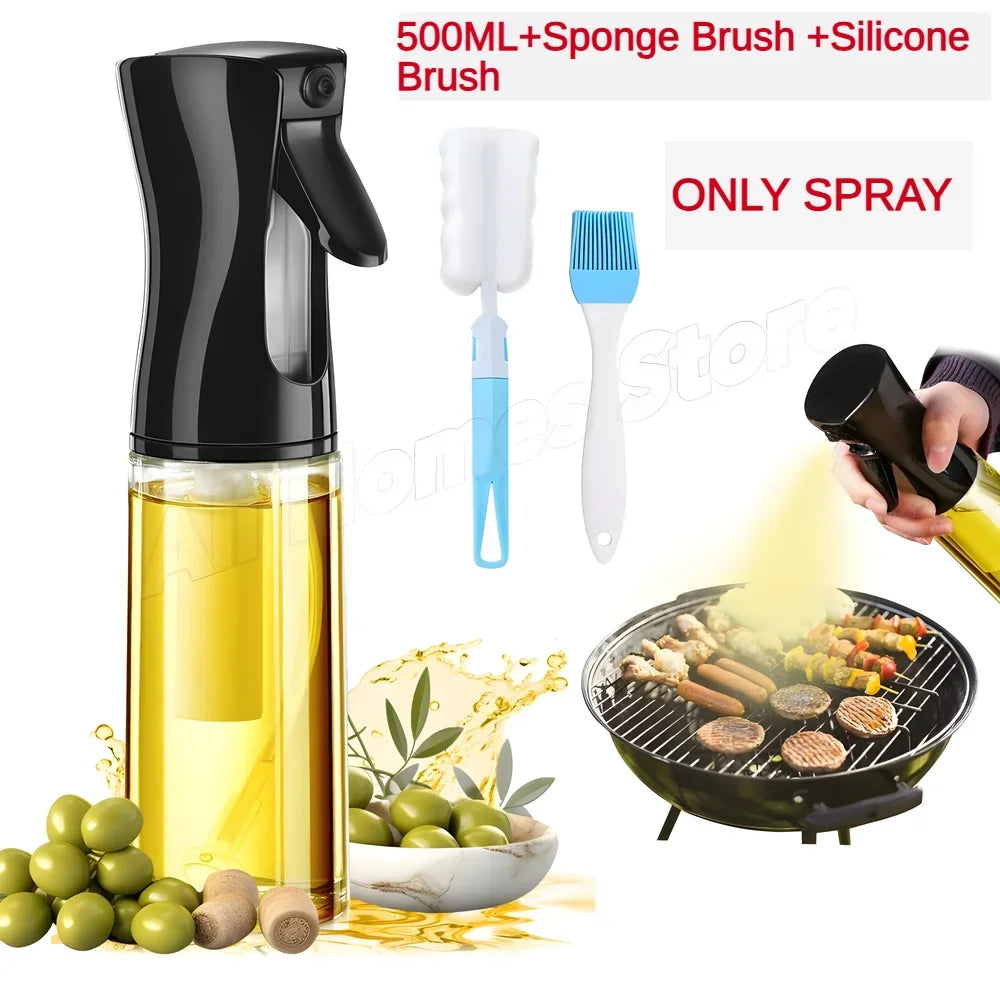 Spray for Olive Oil Dispenser Plastic 2 in 1 Oil Spray&Pour Oil Mister Bottle Cooking BBQ Baking Airfryer 500ML for Oil Bottles