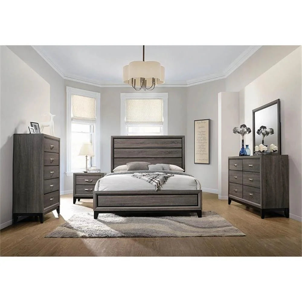 Watson Grey Oak and Black Bedroom Set