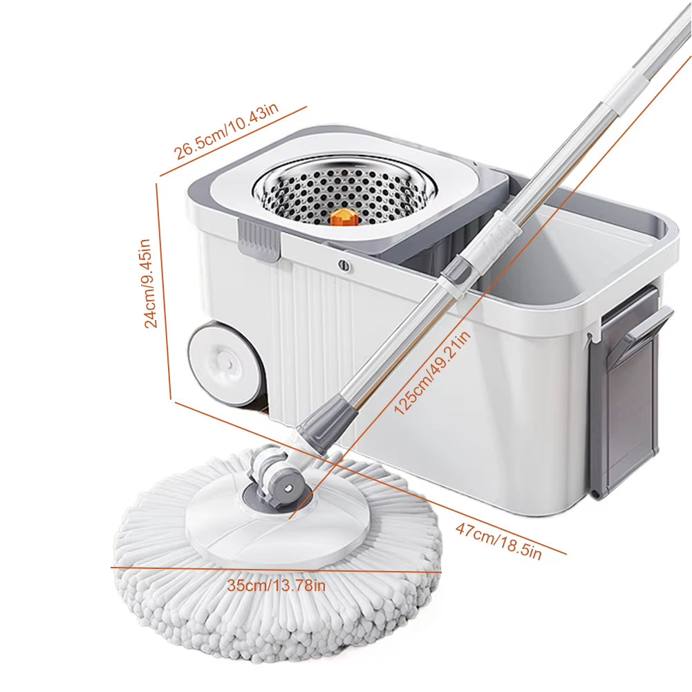 Automatic 360° Spin Dehydration Cleaning Broom/Mop and Bucket