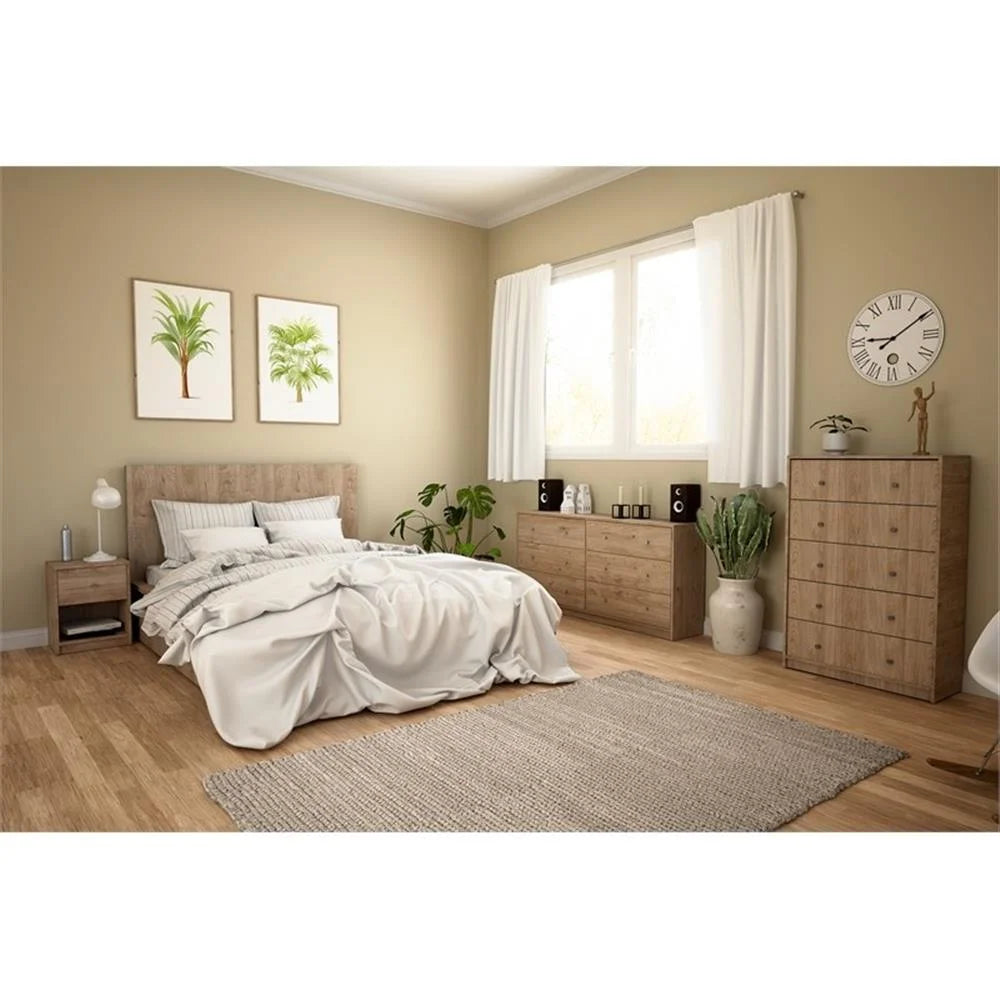 Truffle Finish 4-Piece Bedroom Set with 8-Drawer Dresser, 4-Drawer Chest, and Two 2-Drawer Nightstands