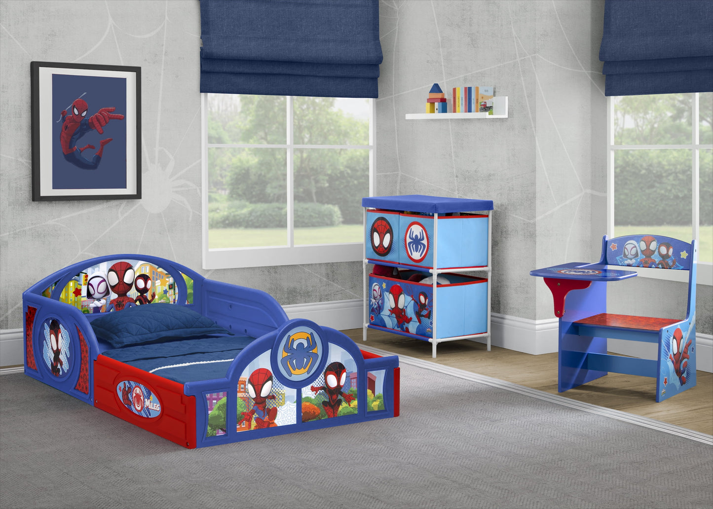 Spidey and His Amazing Friends 3-Piece Toddler Bedroom Set in Blue