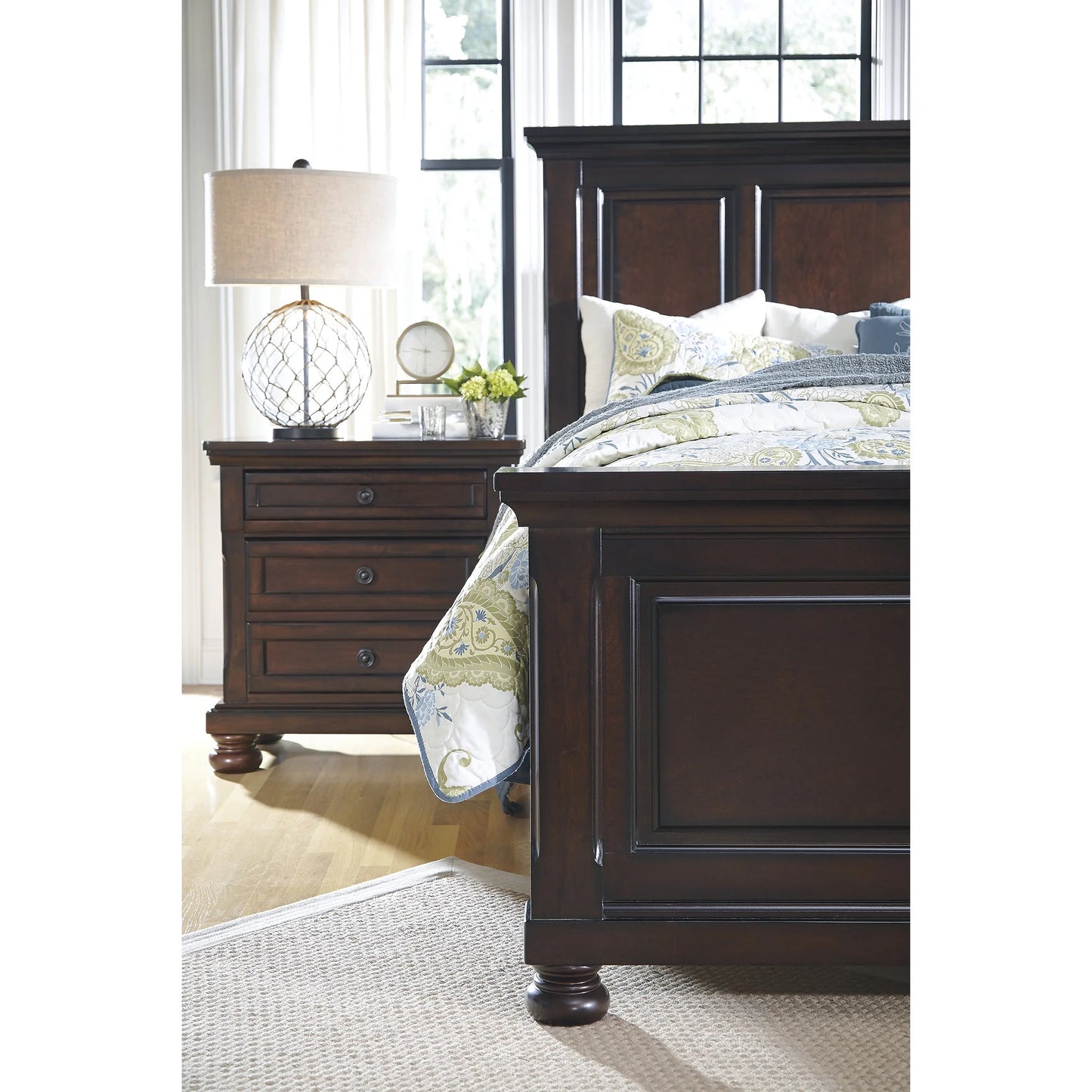 Ashley Porter Classic Nightstand with Dovetail Joinery and Ball-Bearing Slides, Dark Brown Finish, 2 Drawers