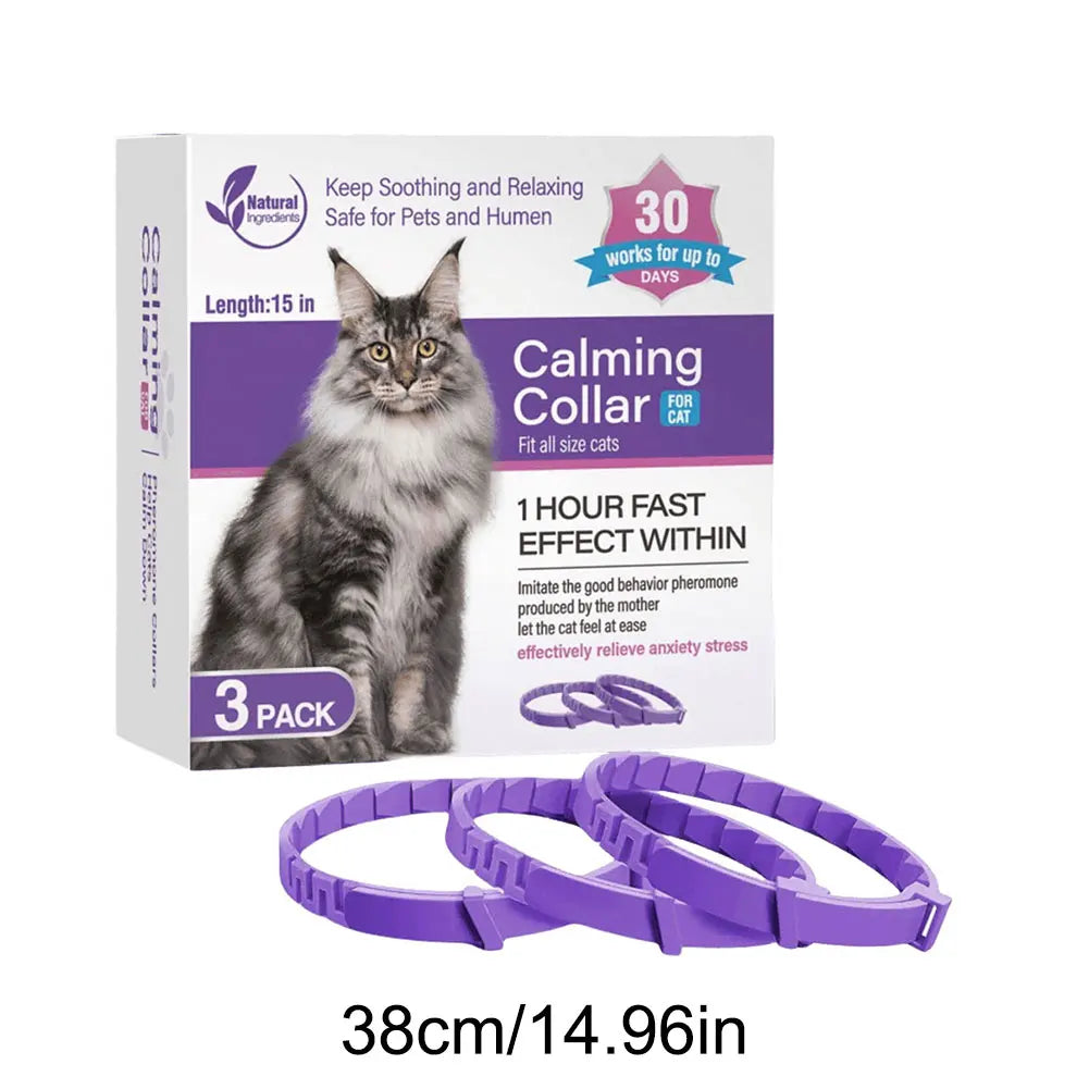 3/4 Pack Pet Calming Collar Stress and Anxiety Relief Appeasing Calming Collar Natural Calm Relax Soothing Collars for Dogs/Cats