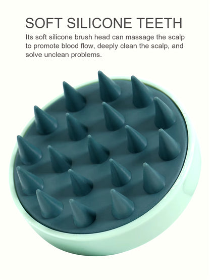 Silicone Shampoo Scalp Hair Massager Head Body Scalp Massage Brush Scalp Massage Brush Comb Magic Handle Brush Spa Massage Brush