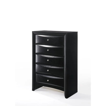 Modern 5-Piece Black Wood King Bedroom Set