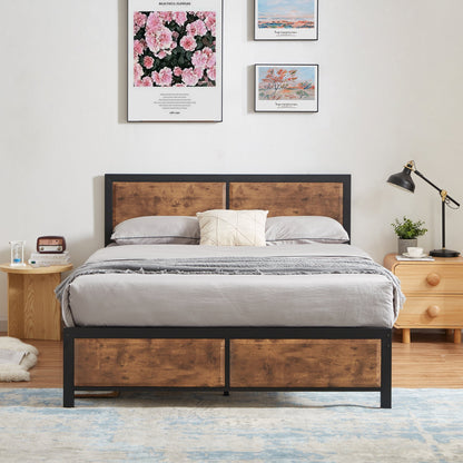 Transitional 3-Piece Queen Bedroom Set in Black and Rustic Brown Wood