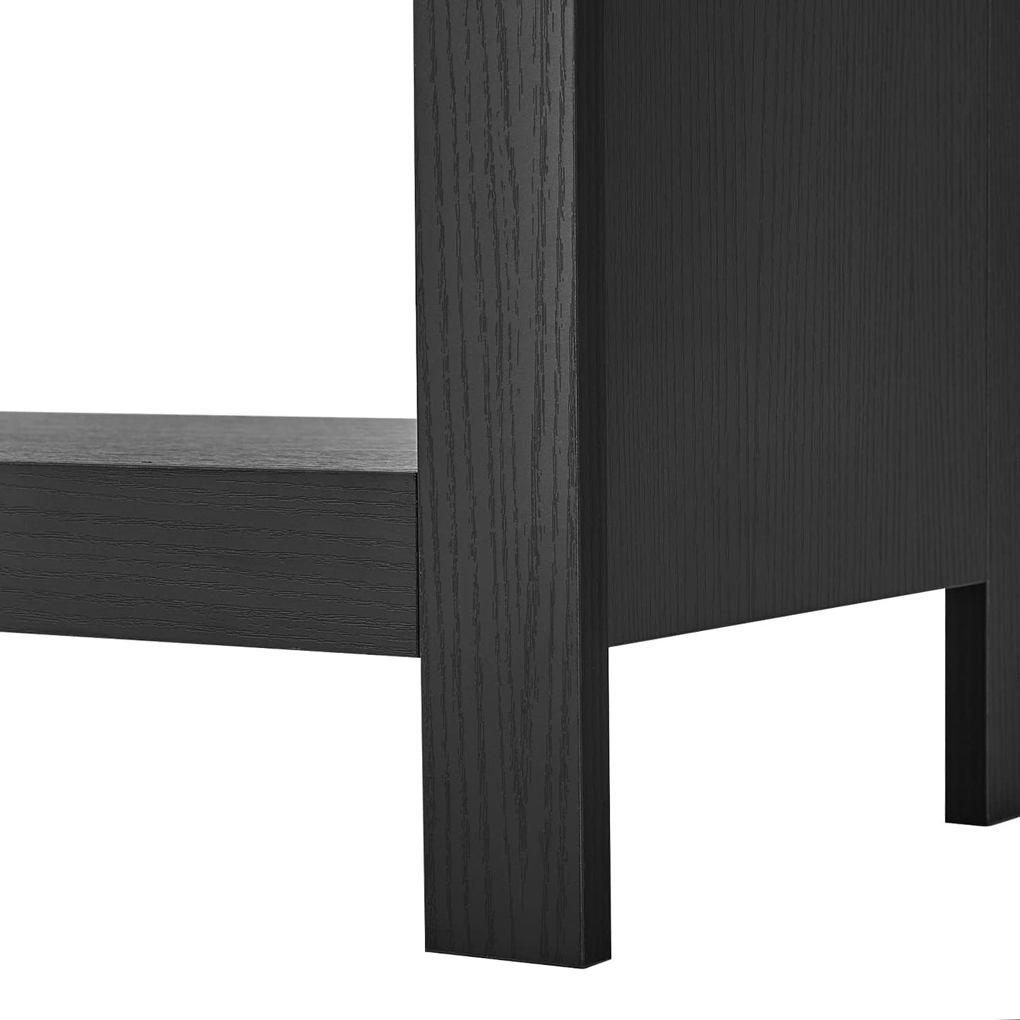 Black TV Stand for 50-Inch Television with Storage Shelves - Versatile Entertainment Center and Media Console for Living Room and Bedroom
