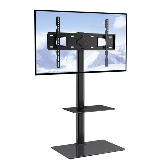 TV Stand Mount, Swivel Tall TV Stand for 32 In. to 65 In. Tvs, Height Adjustable Portable Floor TV Stand