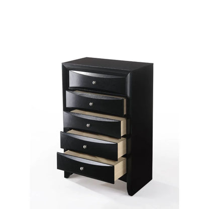 Modern 5-Piece Black Wood King Bedroom Set