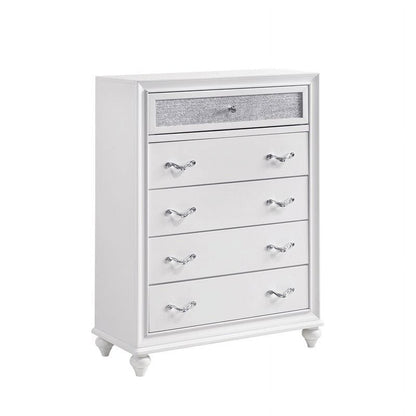 Barzini 5-Piece Glam Upholstered Queen Bedroom Set by  in White