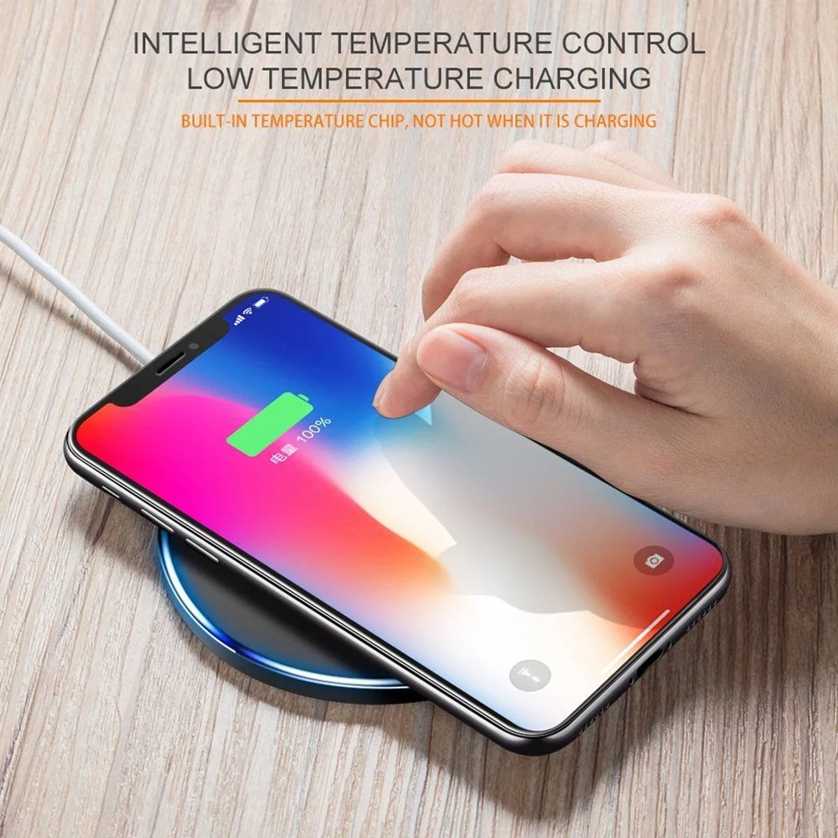 Qi-Certified 10W Fast Wireless Charging Pad for iPhone and Android Devices